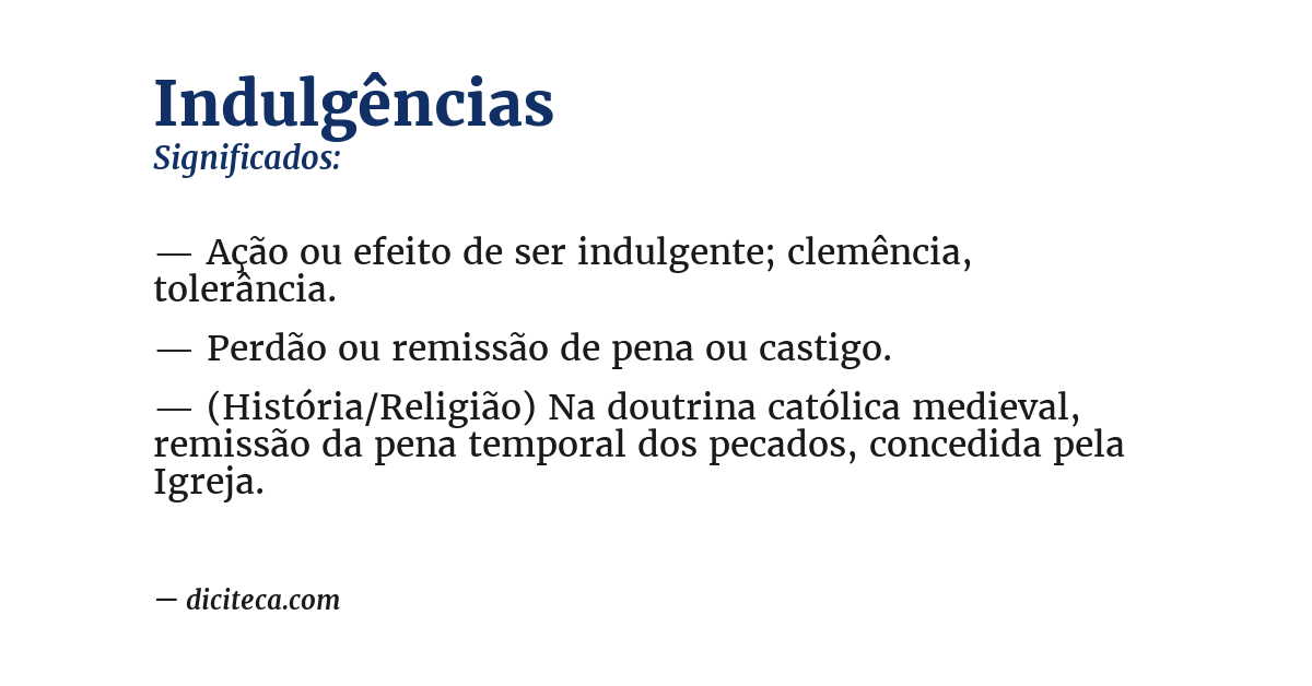 Significado de indulgências