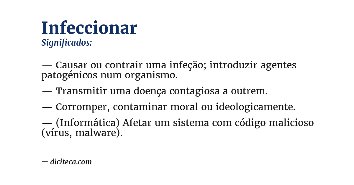 Significado de infeccionar