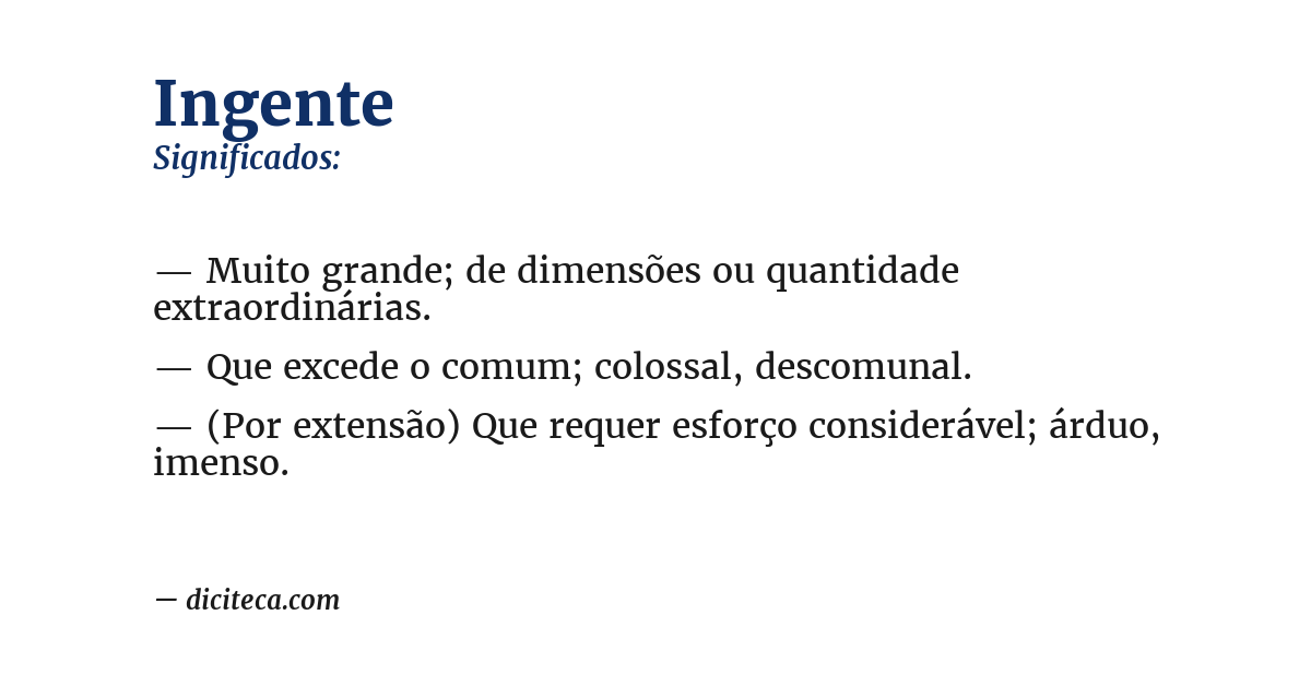 Significado de ingente