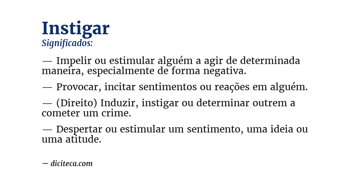 Significado de instigar