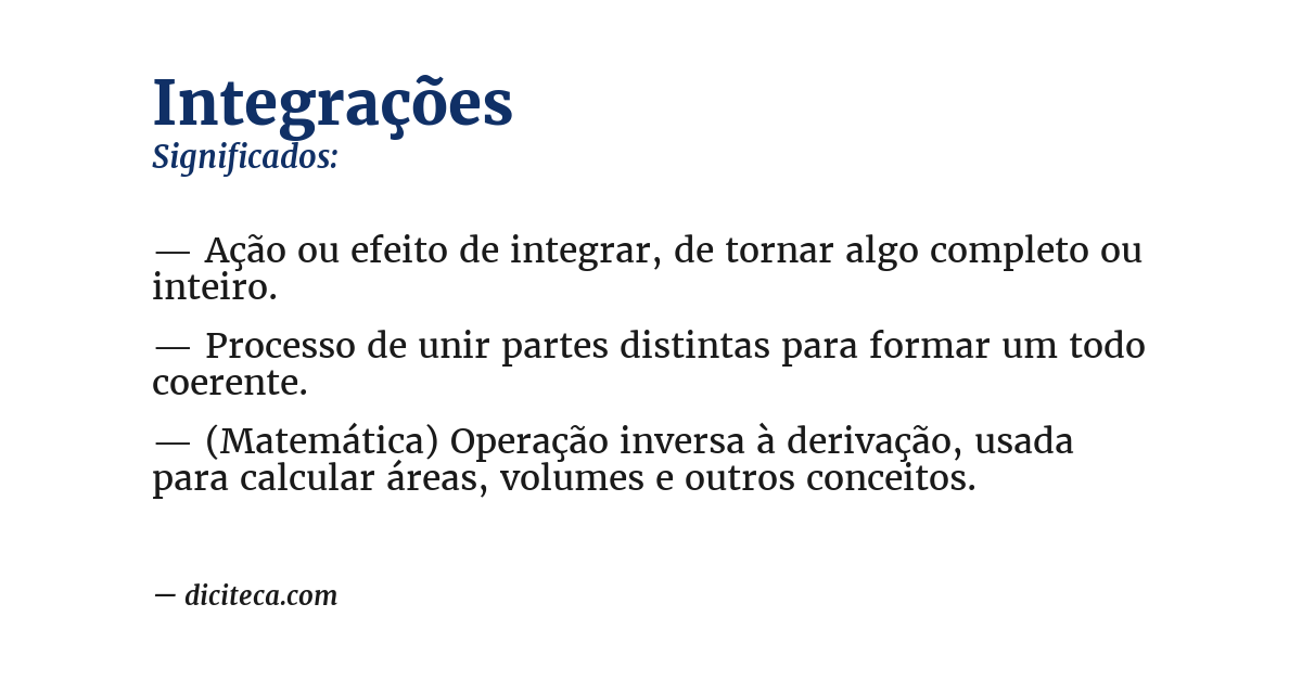 Significado de integrações