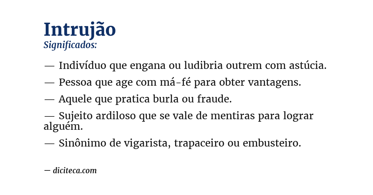 Significado de intrujão