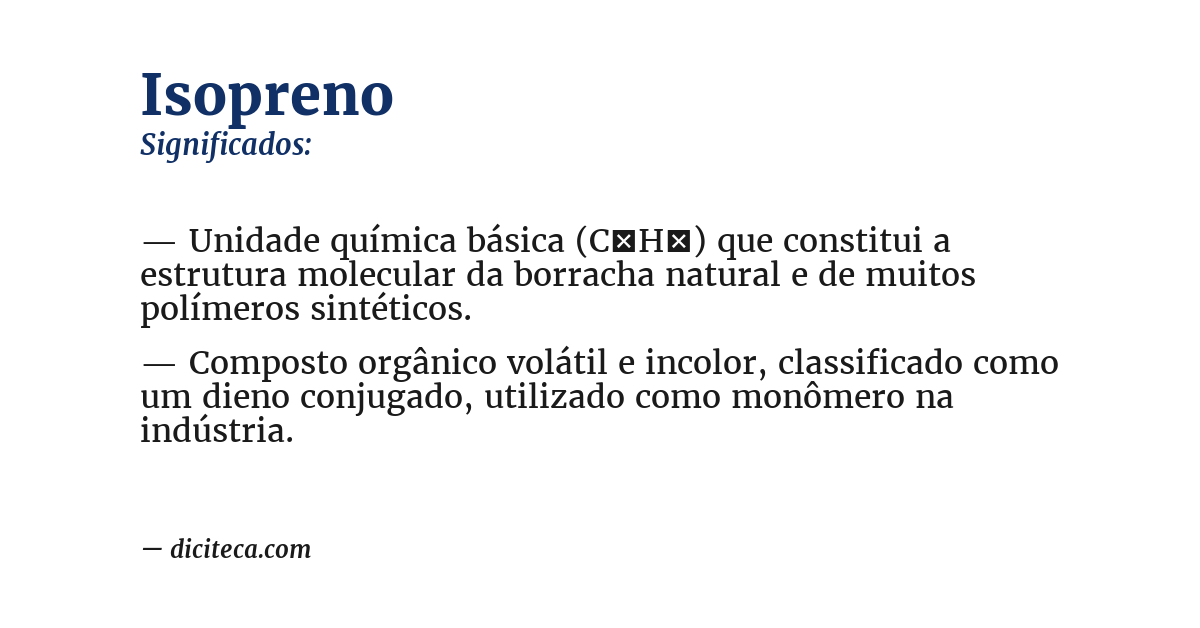 Significado de isopreno