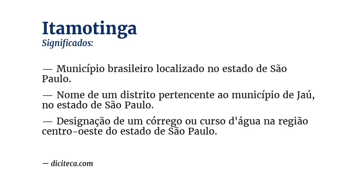 Significado de itamotinga