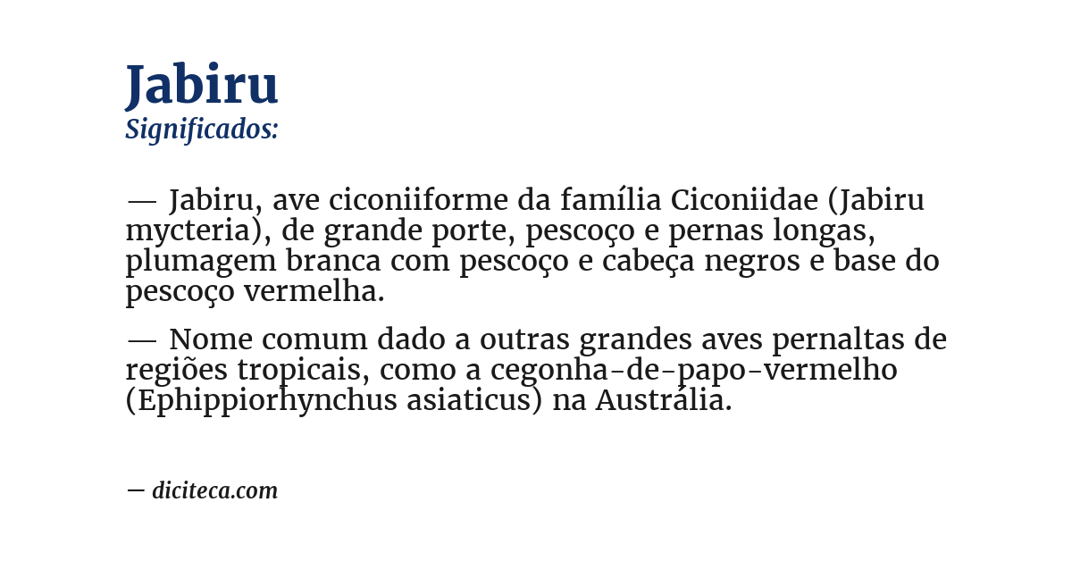 Significado de jabiru