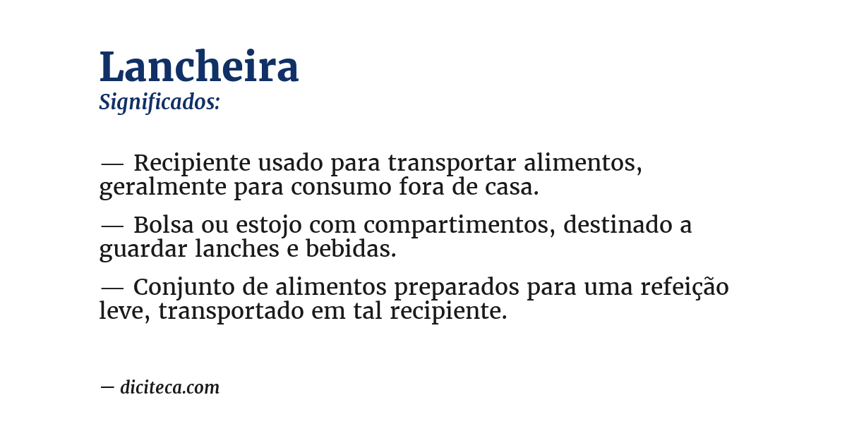 Significado de lancheira