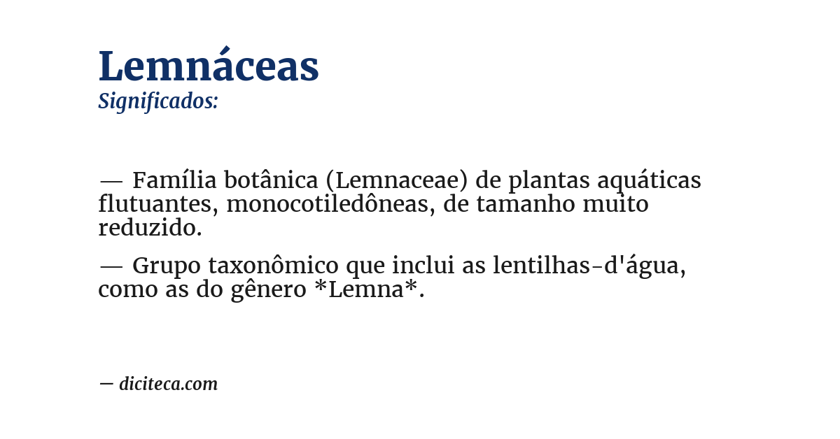 Significado de lemnáceas