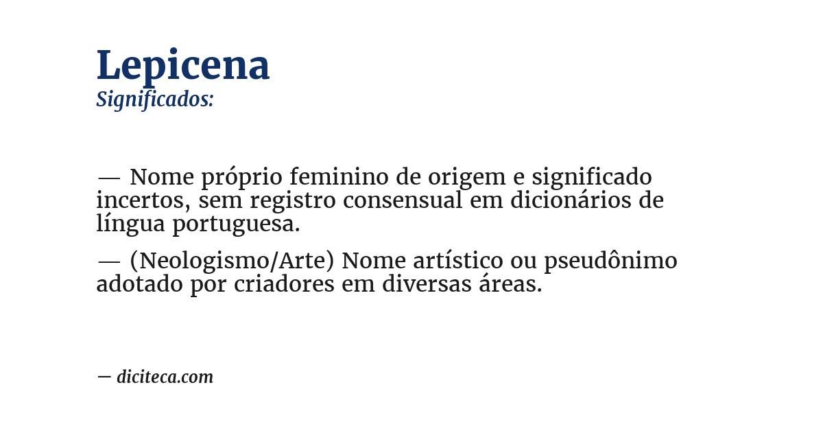 Significado de lepicena