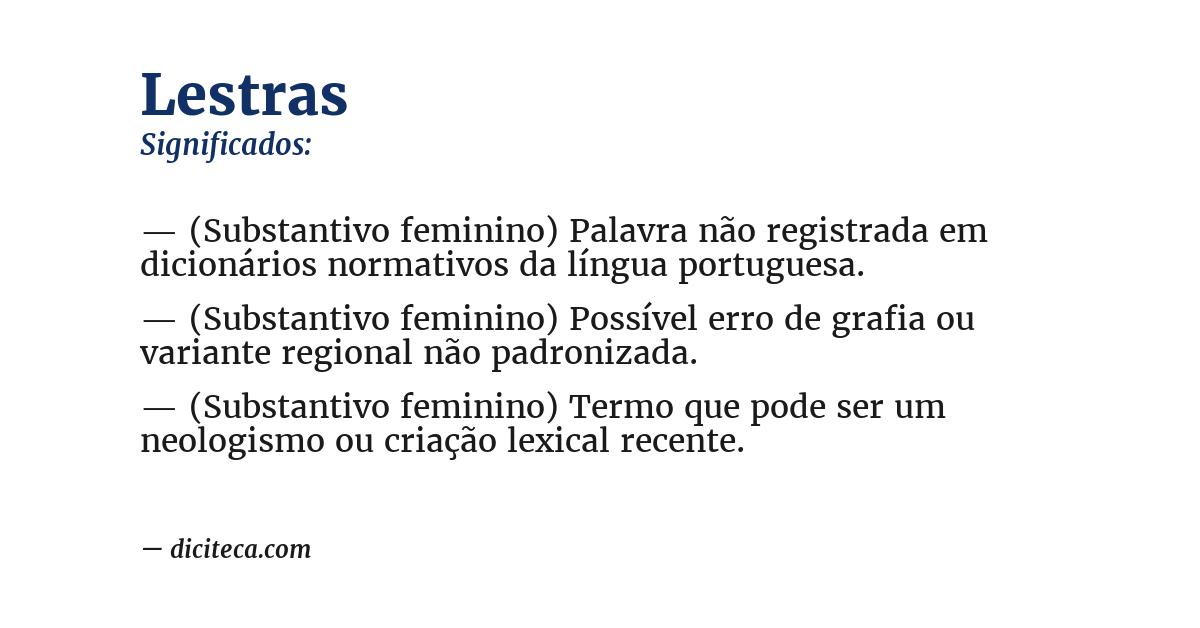 Significado de lestras