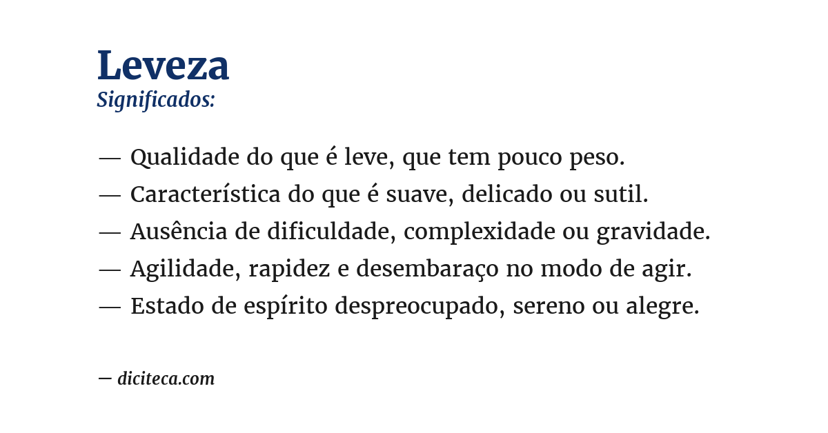 Significado de leveza