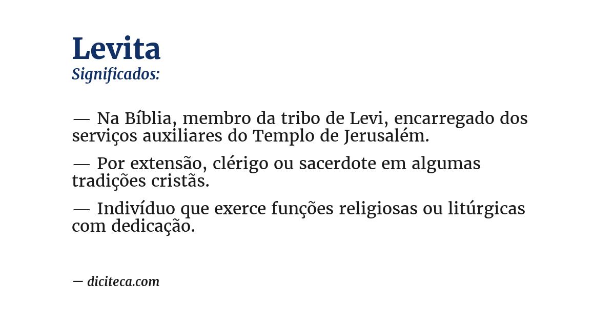 Significado de levita