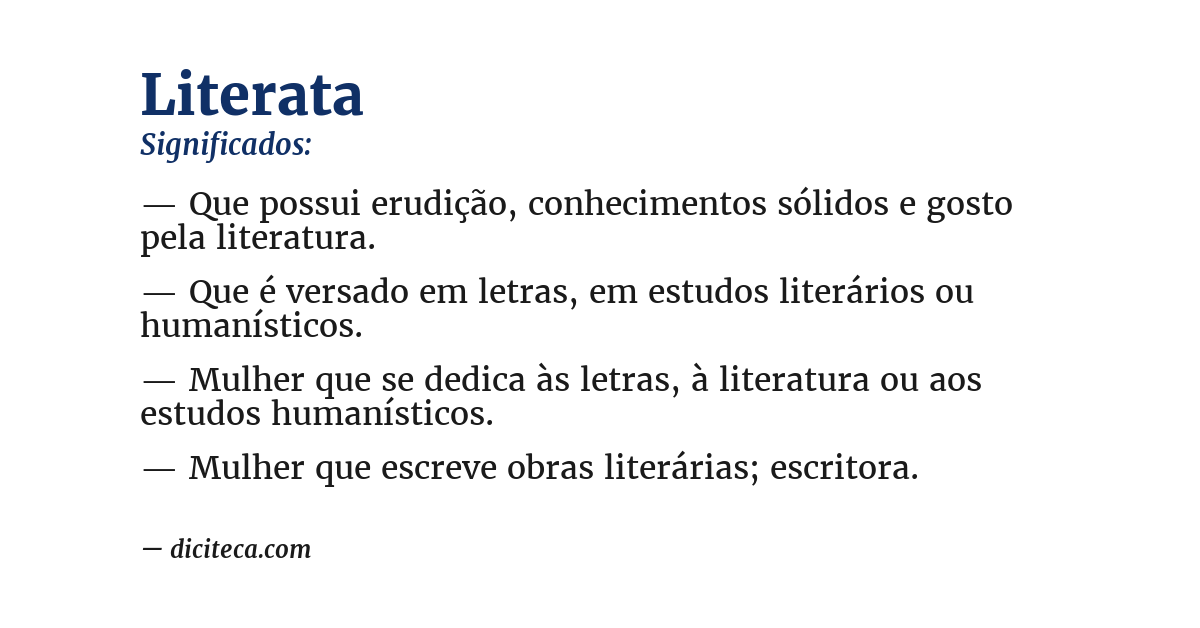 Significado de literata
