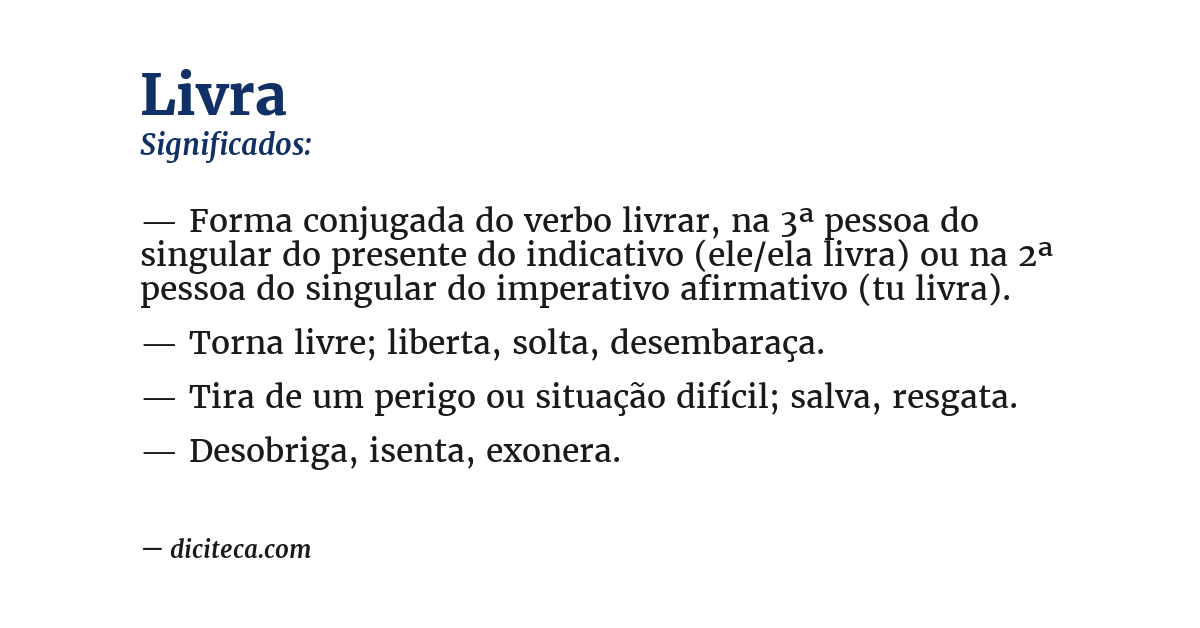 Significado de livra