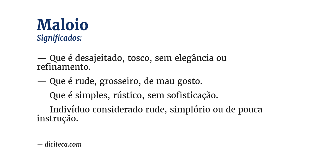 Significado de maloio
