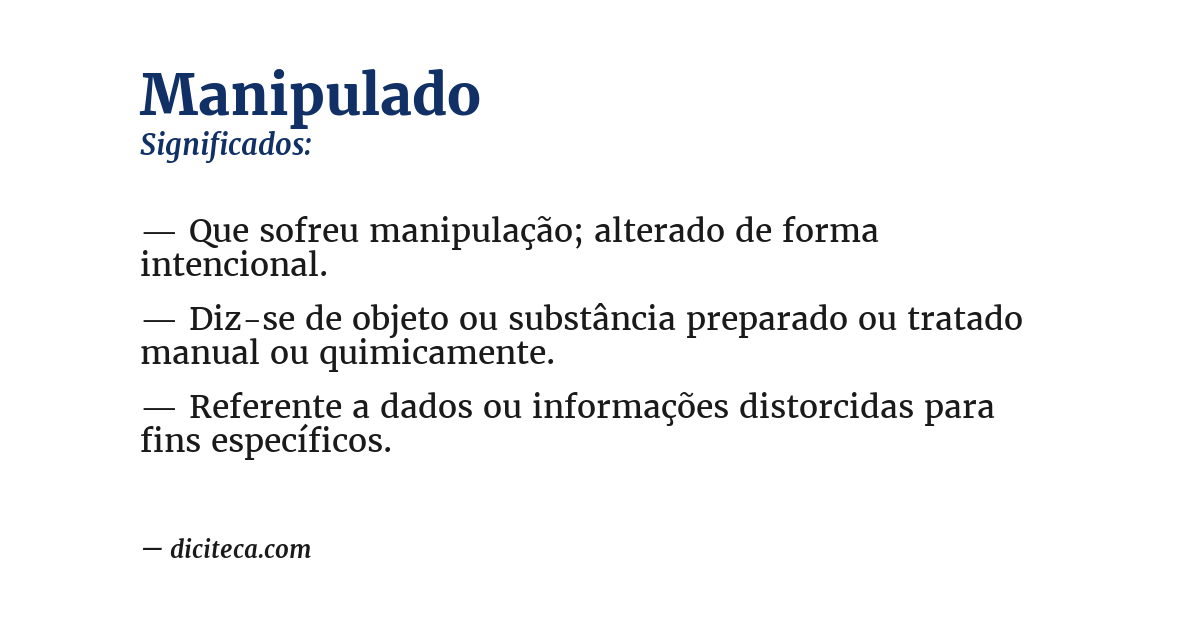 Significado de manipulado
