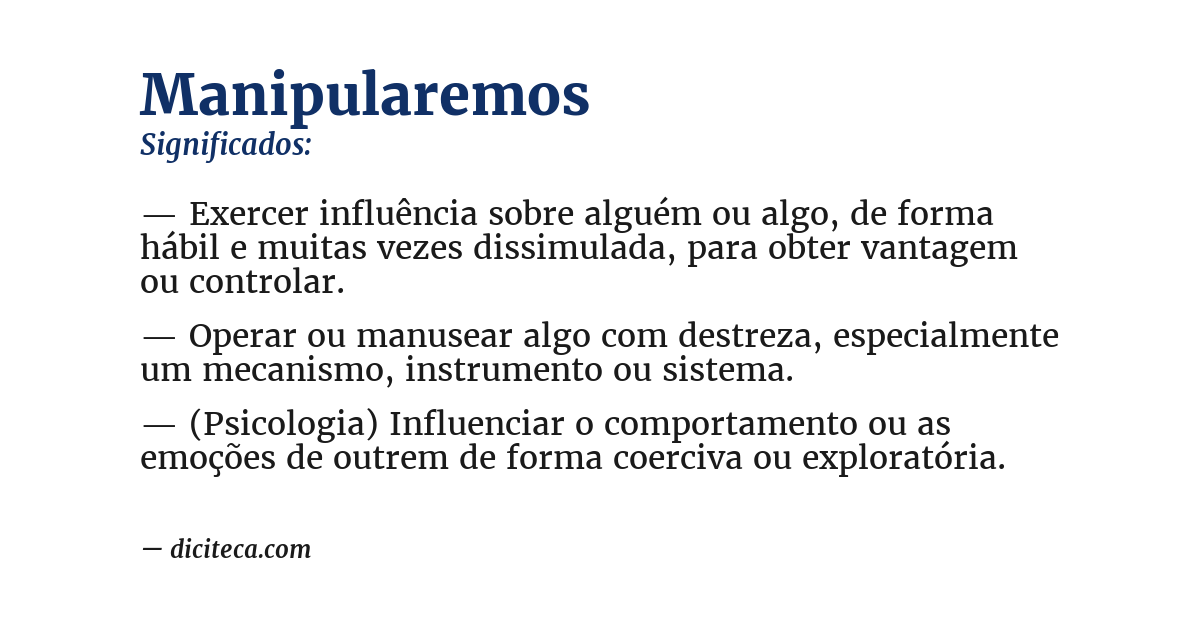 Significado de manipularemos