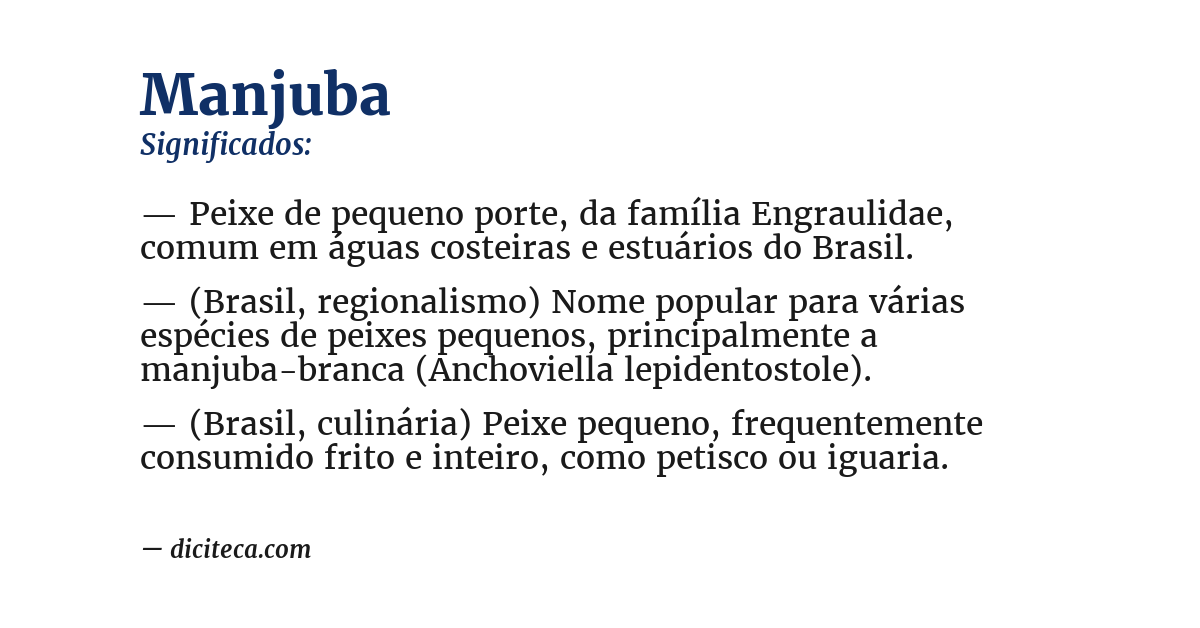 Significado de manjuba
