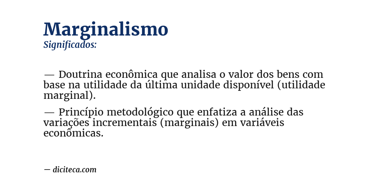 Significado de marginalismo