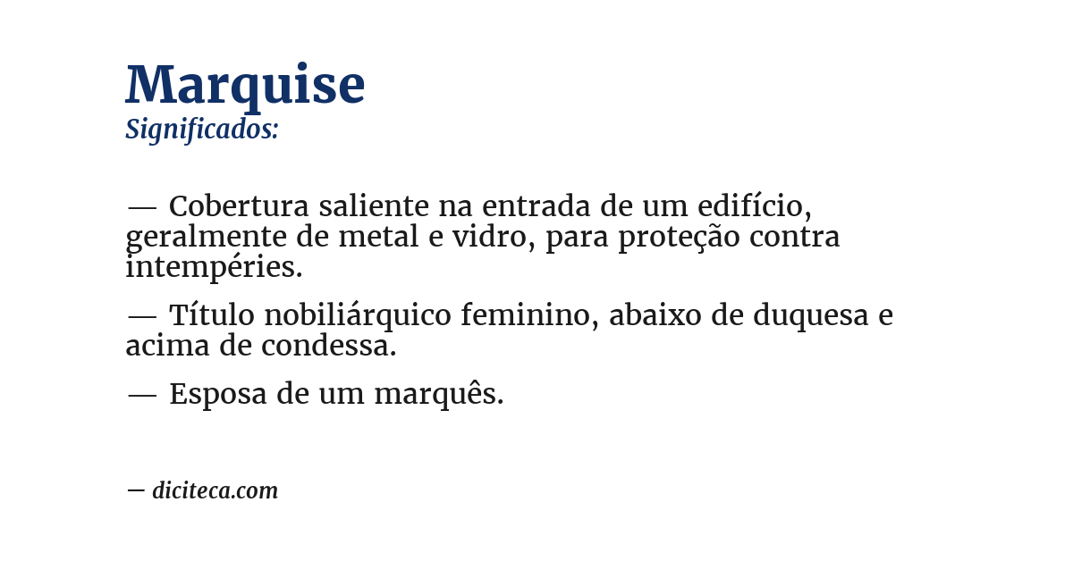 Significado de marquise