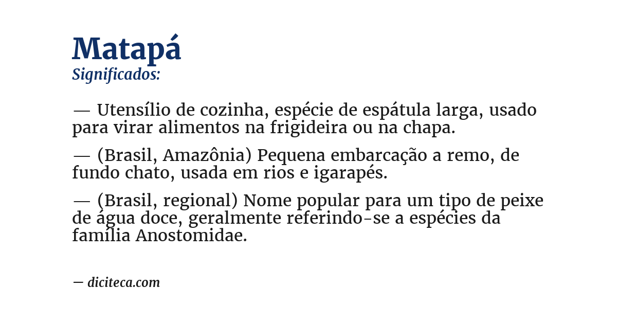 Significado de matapá
