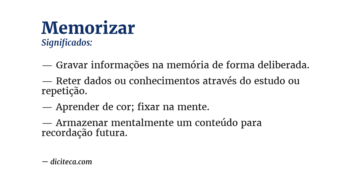Significado de memorizar