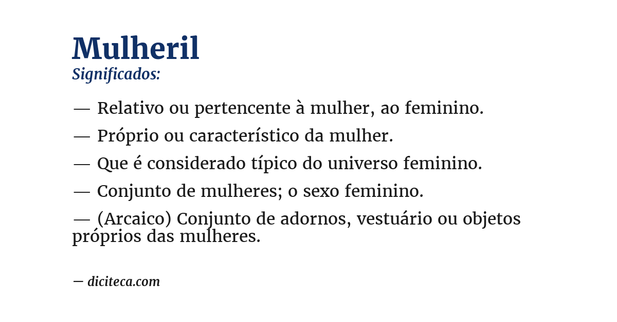 Significado de mulheril