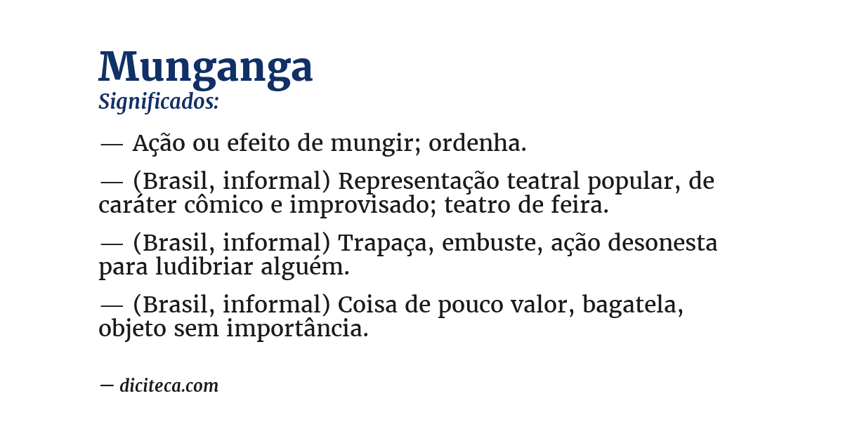 Significado de munganga