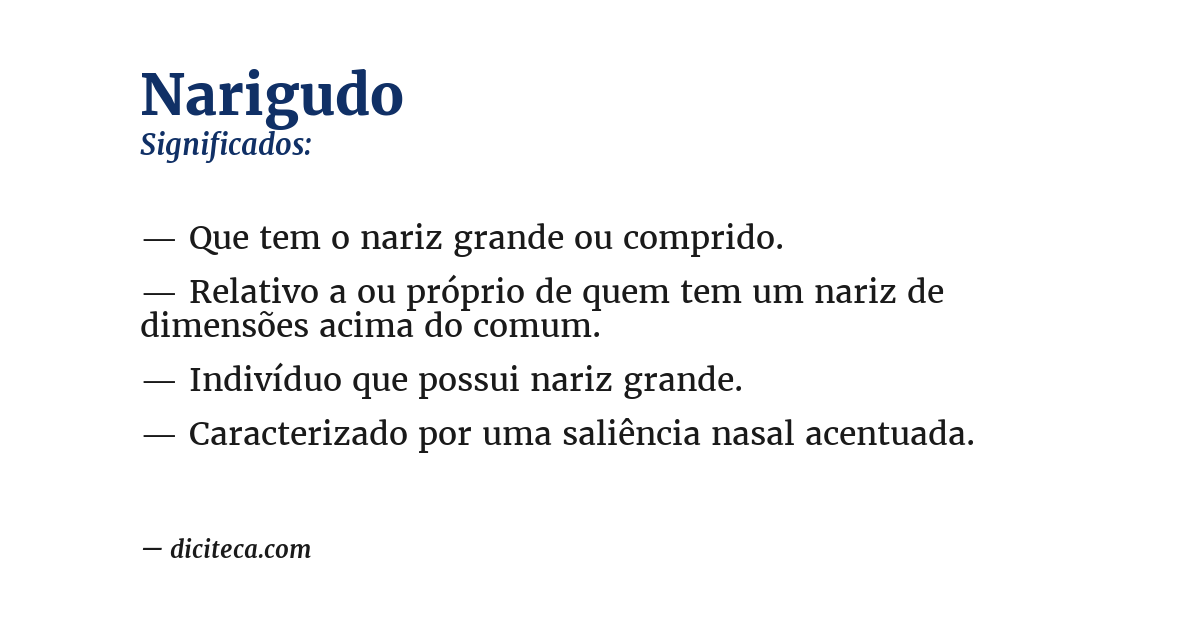 Significado de narigudo