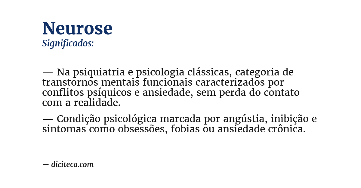 Significado de neurose