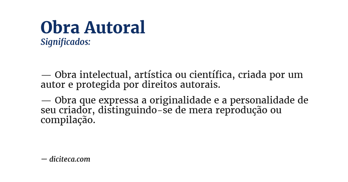 Significado de obra autoral