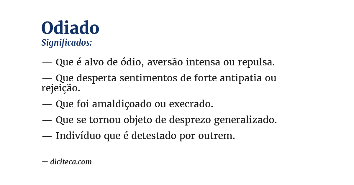 Significado de odiado