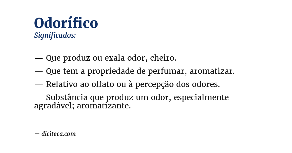 Significado de odorífico