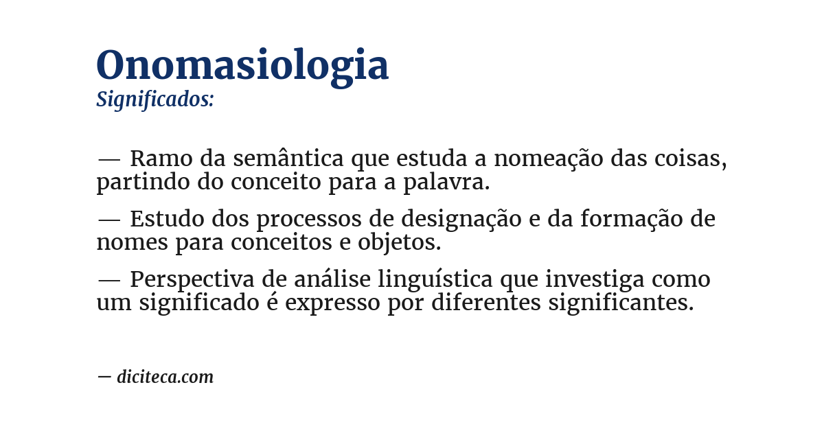 Significado de onomasiologia