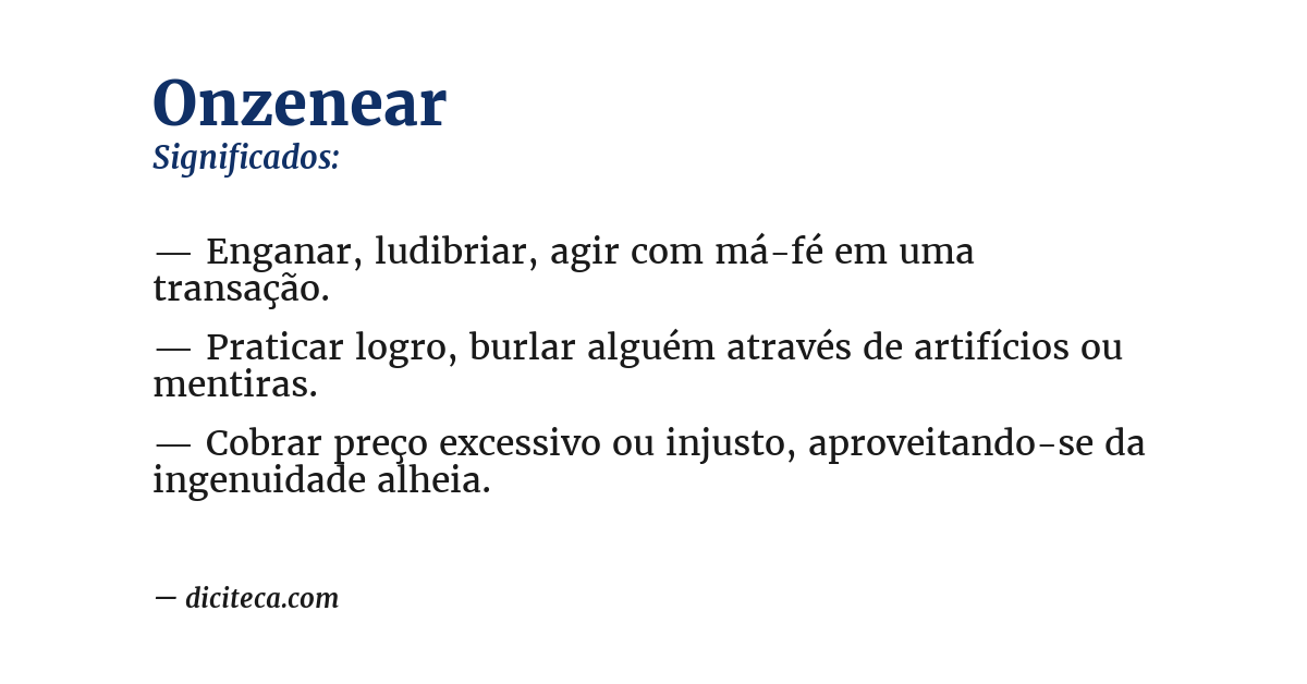 Significado de onzenear