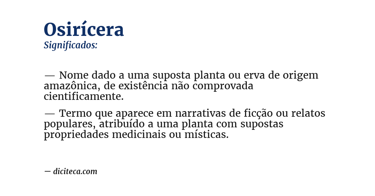 Significado de osirícera