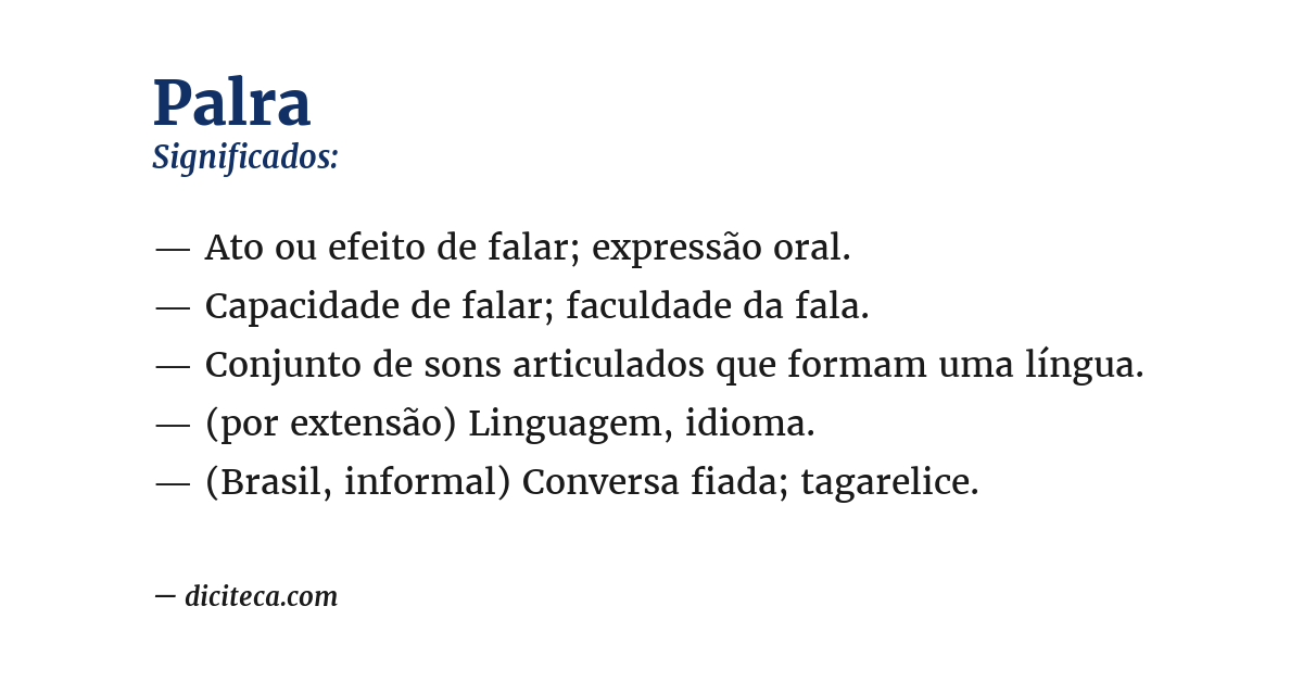 Significado de palra
