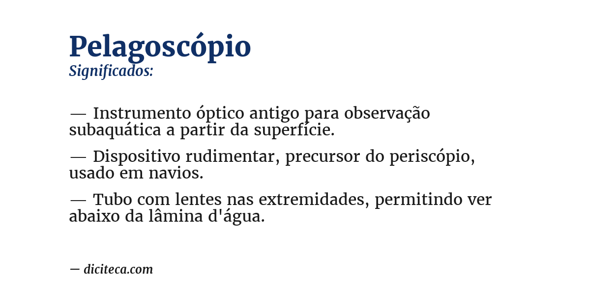 Significado de pelagoscópio