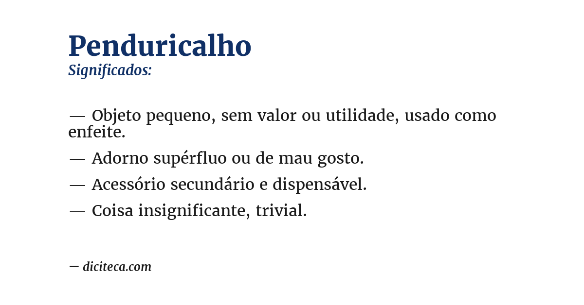 Significado de penduricalho