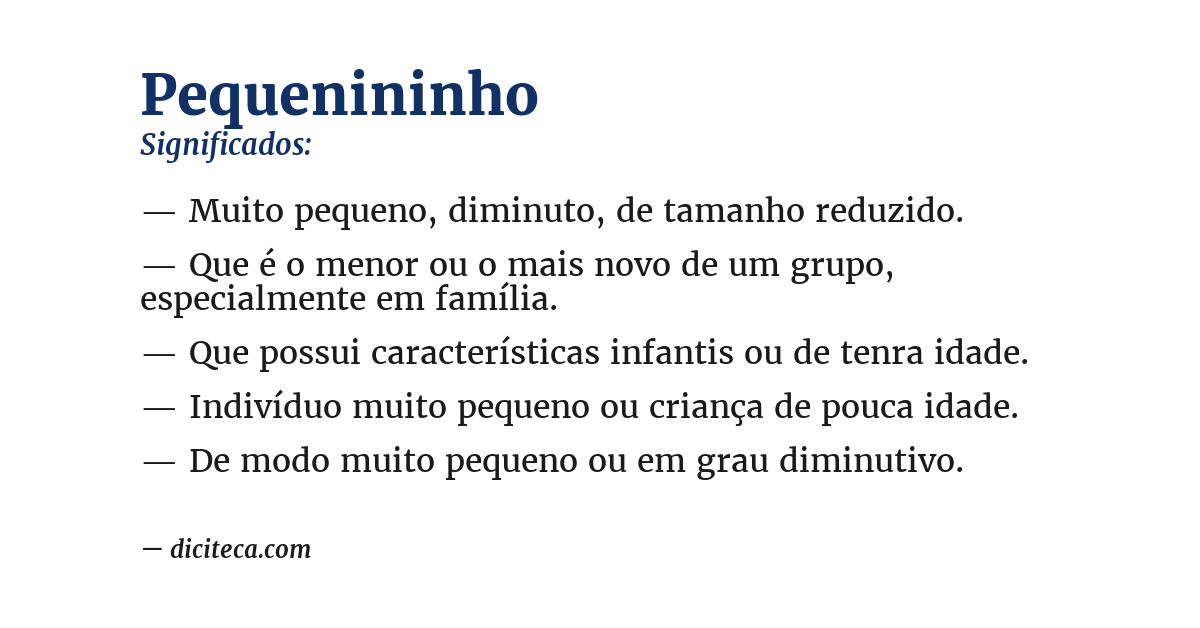 Significado de pequenininho