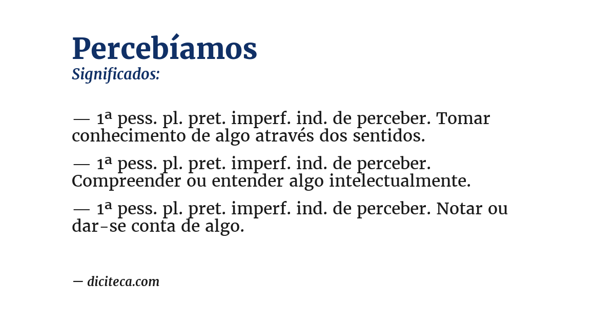 Significado de percebíamos