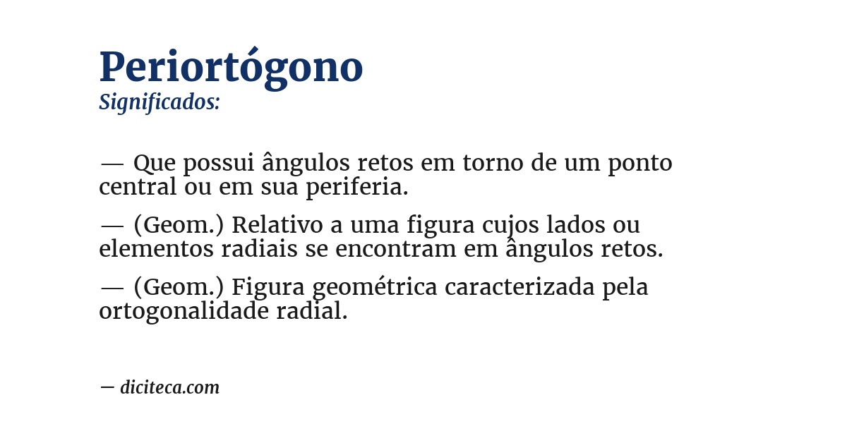 Significado de periortógono