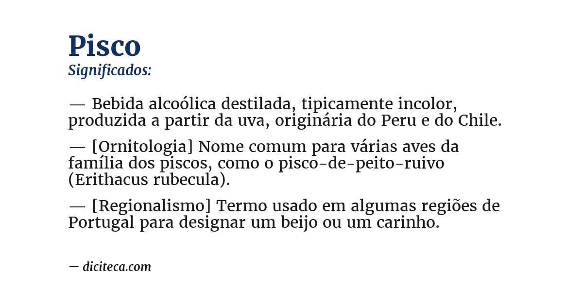 Significado de pisco