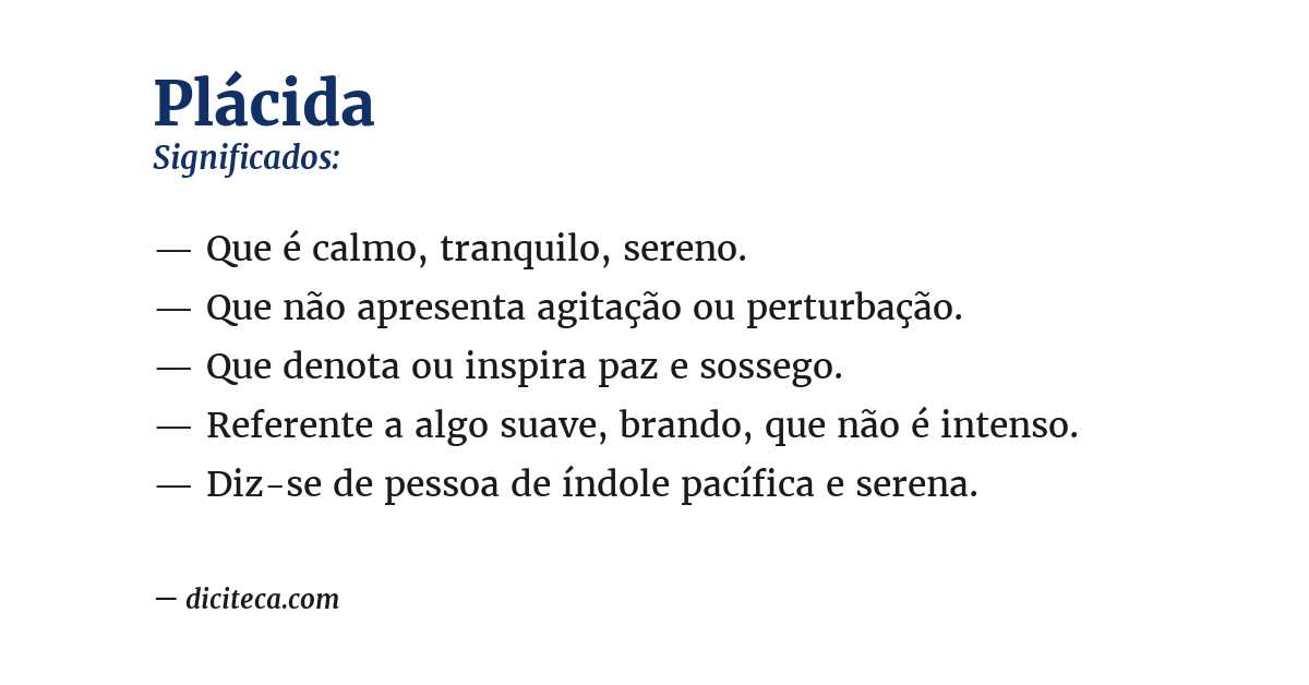 Significado de plácida