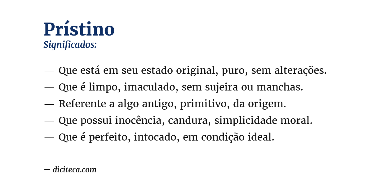 Significado de prístino