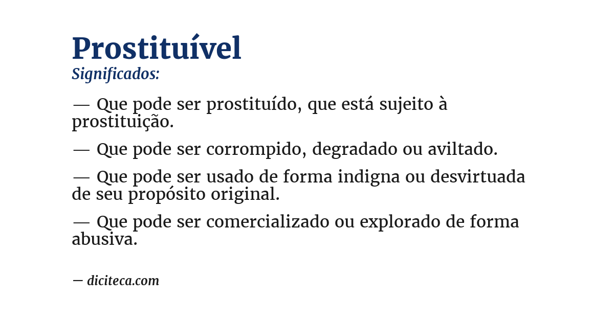 Significado de prostituível