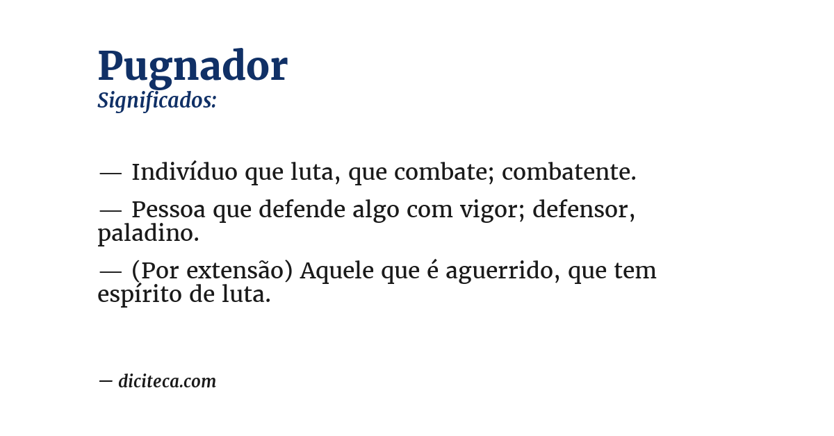 Significado de pugnador