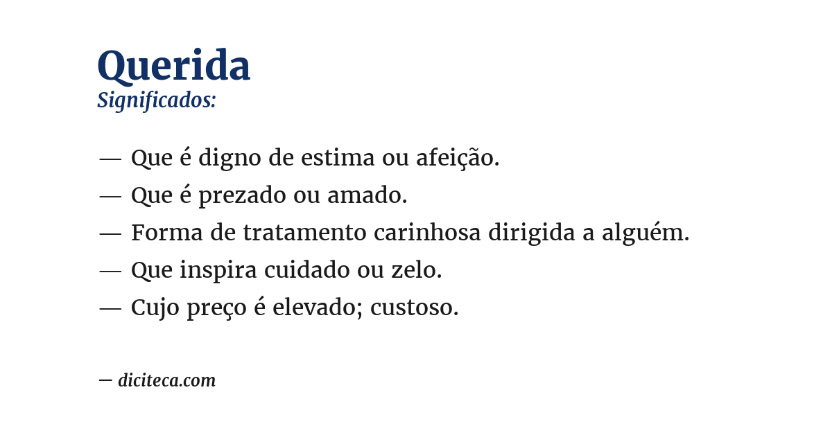 Significado de querida
