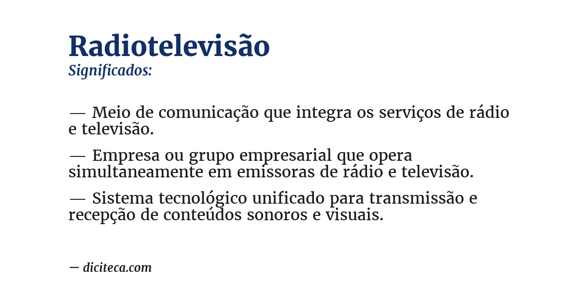 Significado de radiotelevisão