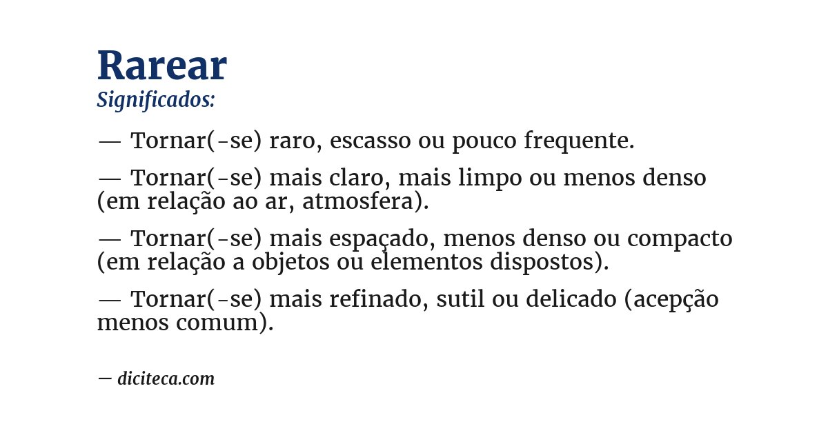 Significado de rarear