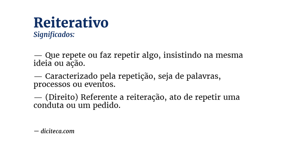 Significado de reiterativo